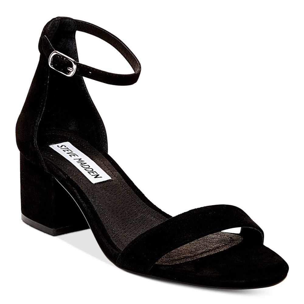 Irenee Steve Madden Black Block-Heel Sandals - Women’s